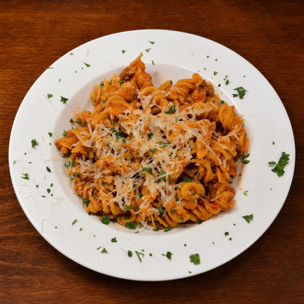 Fusilli Bolognese.