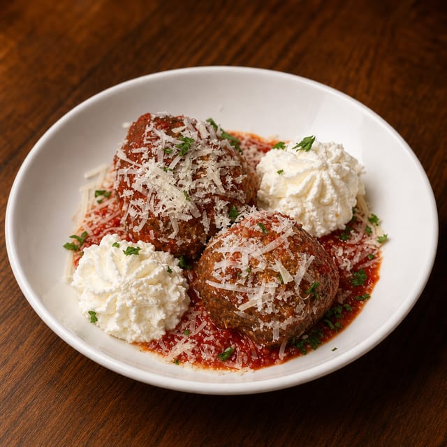 Jumbo Meatballs & Ricotta.