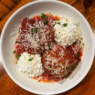 Jumbo meatballs and ricotta