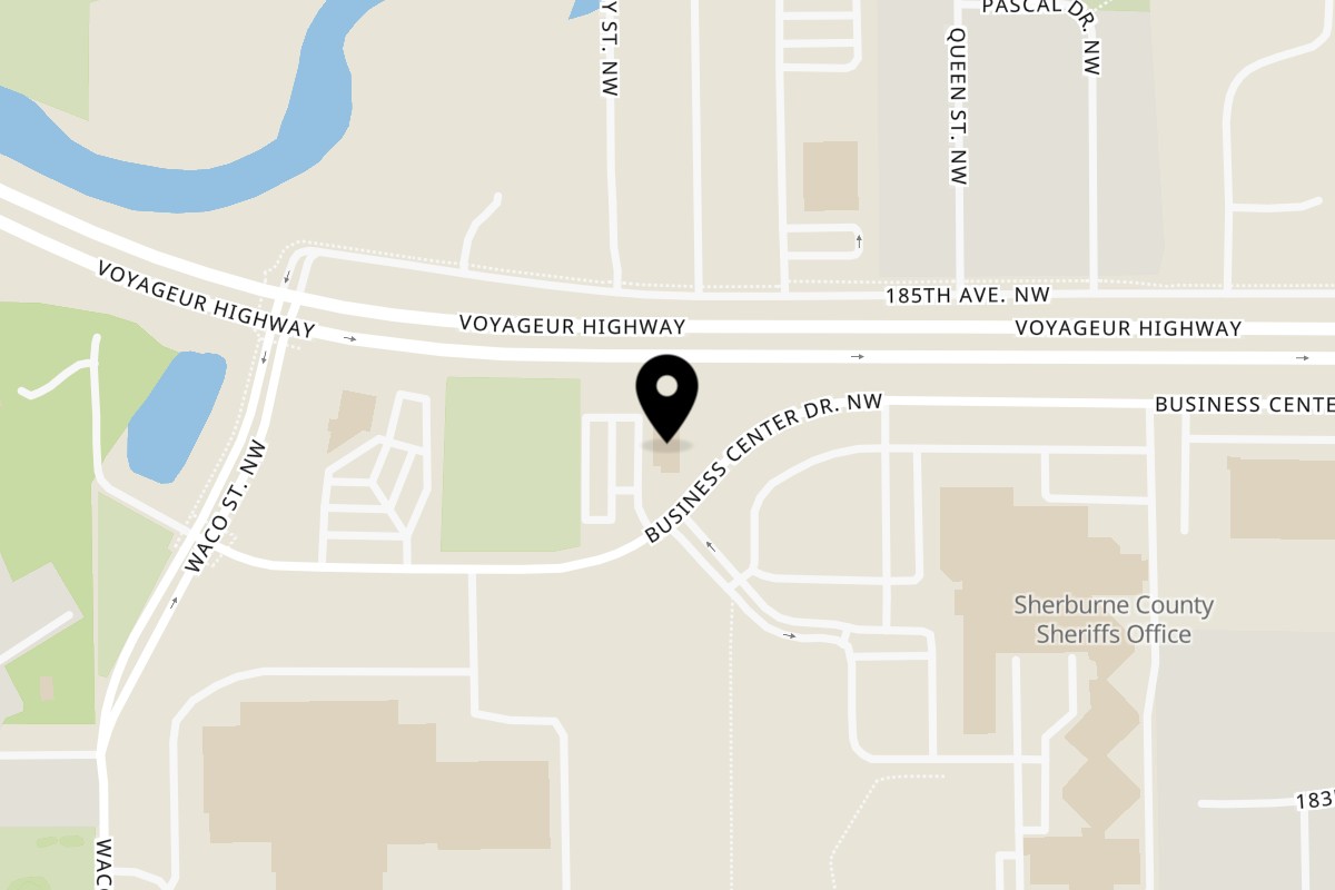 Map showing the location of Serrano Brothers Eatery on 14043 Business Ctr Dr NW in Elk River